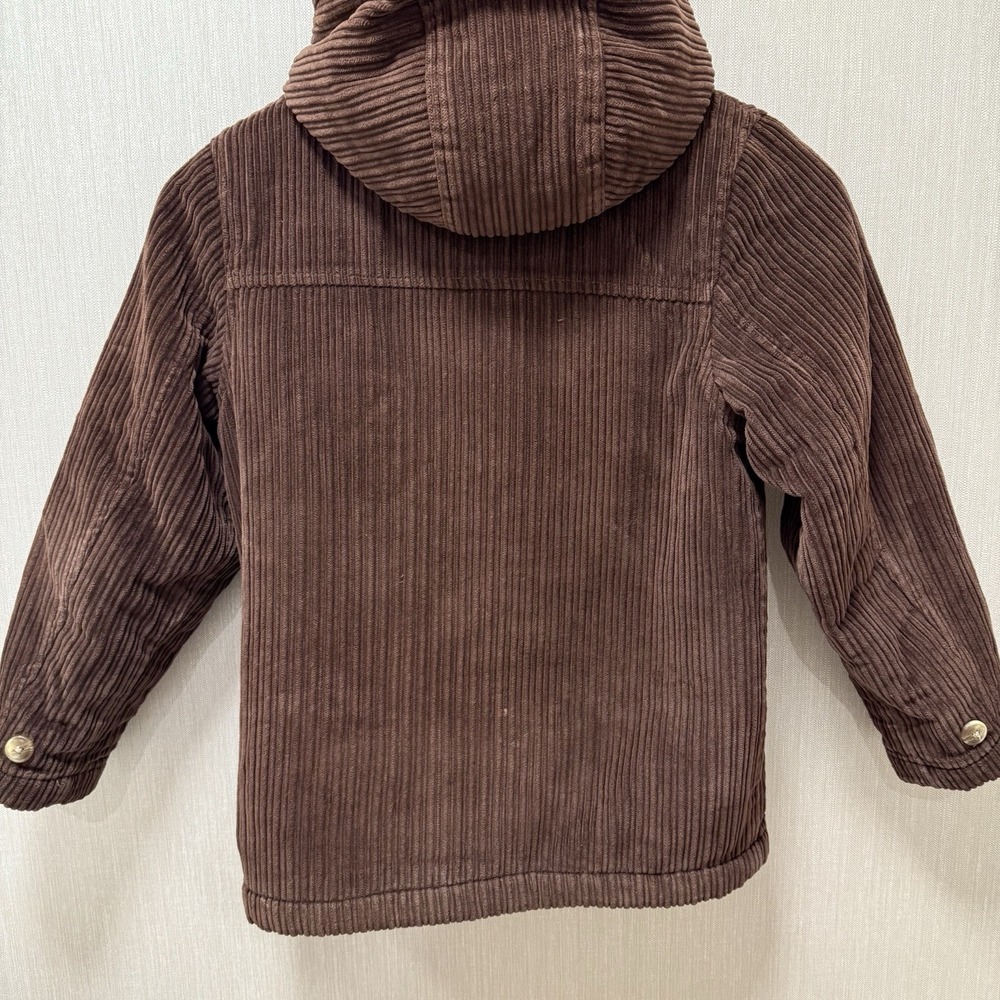 Hanna Andersson Brown Corduroy Toggle Close Coat 130 Sz 8 Kids - Picture 6 of 9